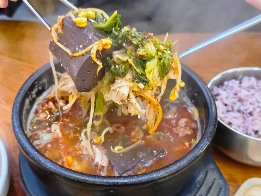 Offal soup with beef tripe and seonji