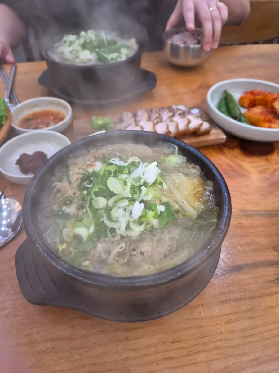Table set for dinner with haejangguk