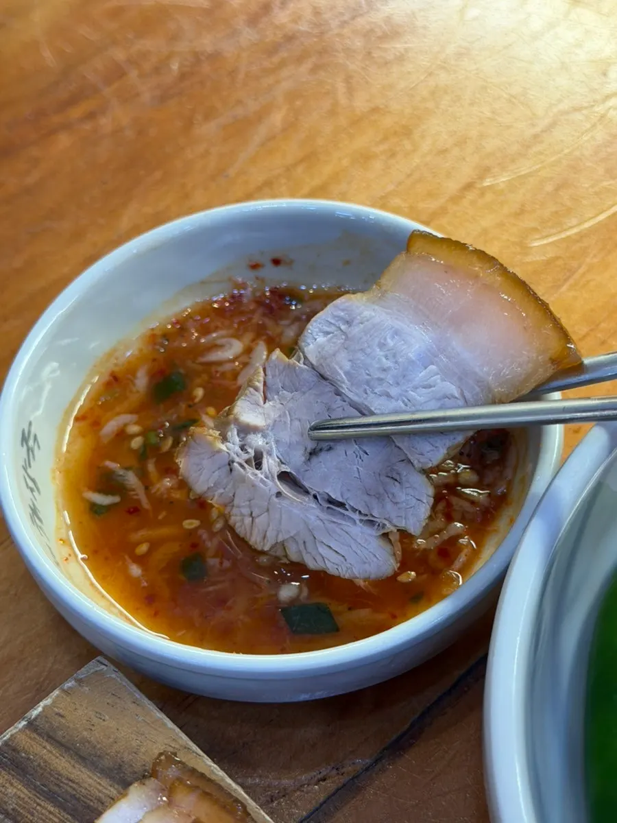 Close-up of tender boiled dombe pork