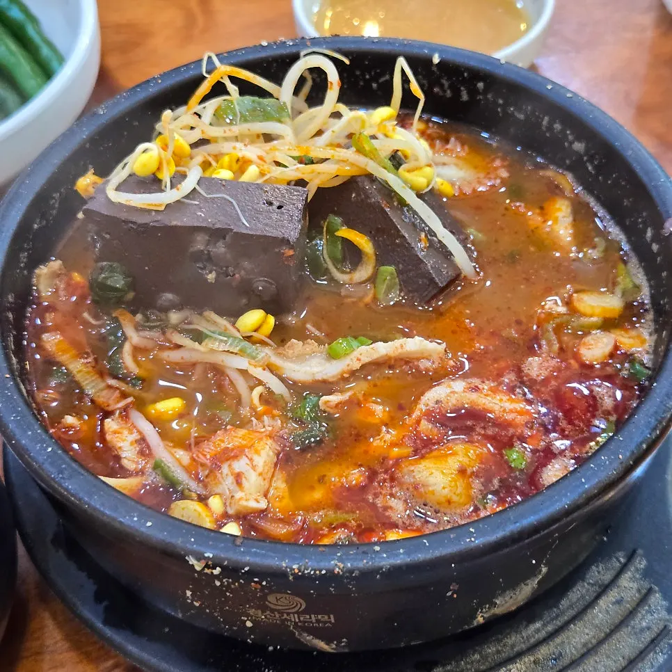 고기와 당면이 보이는 해장국