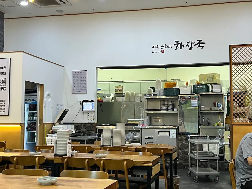 Bright, neatly arranged tables inside the restaurant