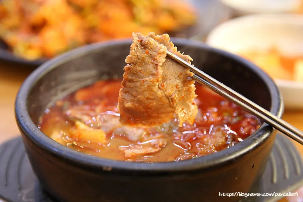 Haejangguk broth full of ingredients