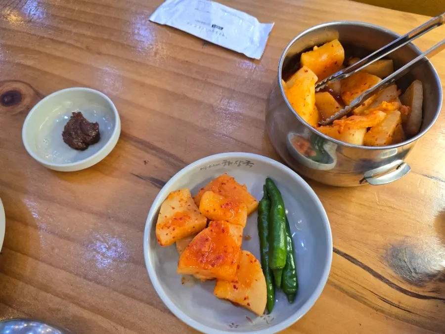 Seokbakji radish kimchi served as a side dish