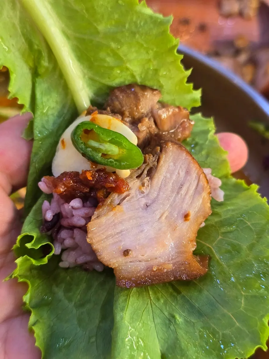 A small dish of the richly savory special doenjang