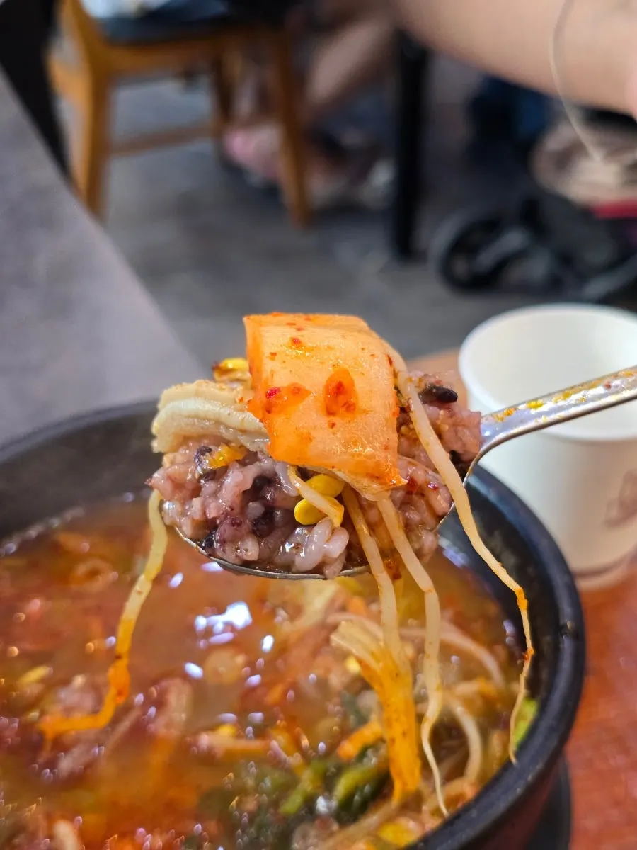 A bowl of haejangguk eaten with rice