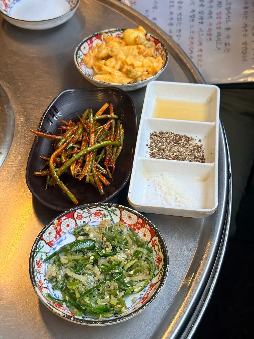 Kimchi and other basic side dishes to grill with the meat