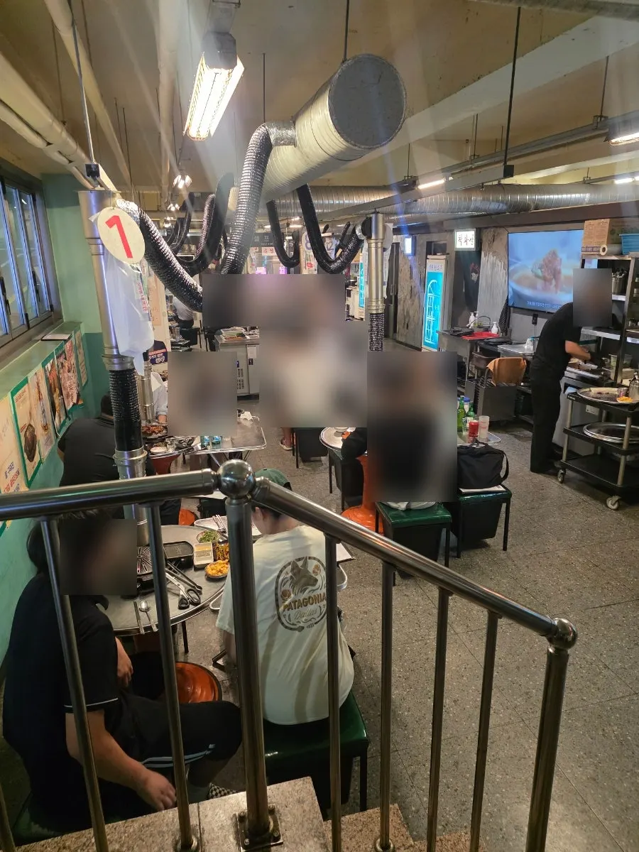 Semi-basement-style restaurant entrance