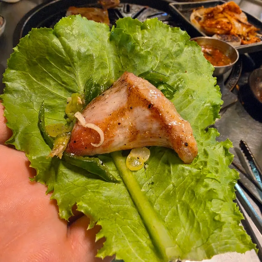 Meat with assorted basic side dishes