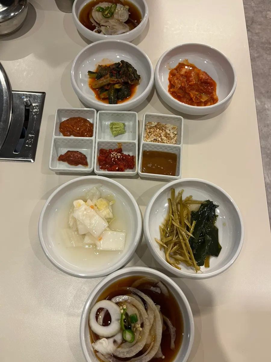 Table set with basic side dishes