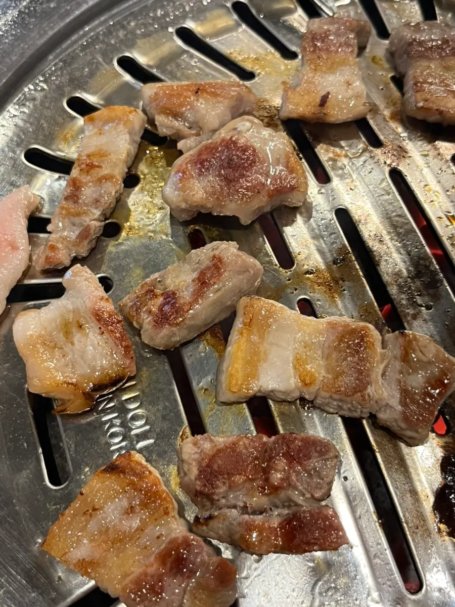 Pork belly grilled to a golden brown