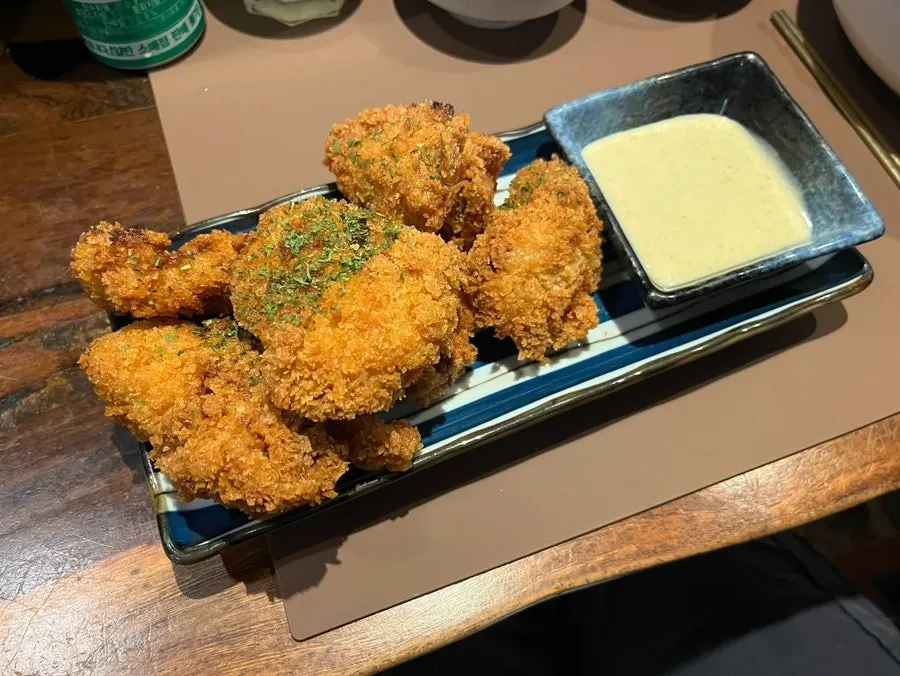 겉이 바삭한 가라야게 클로즈업