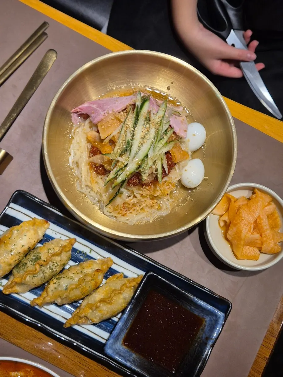 A bowl of bibim milmyeon at Sanbandeul Pork Gukbap