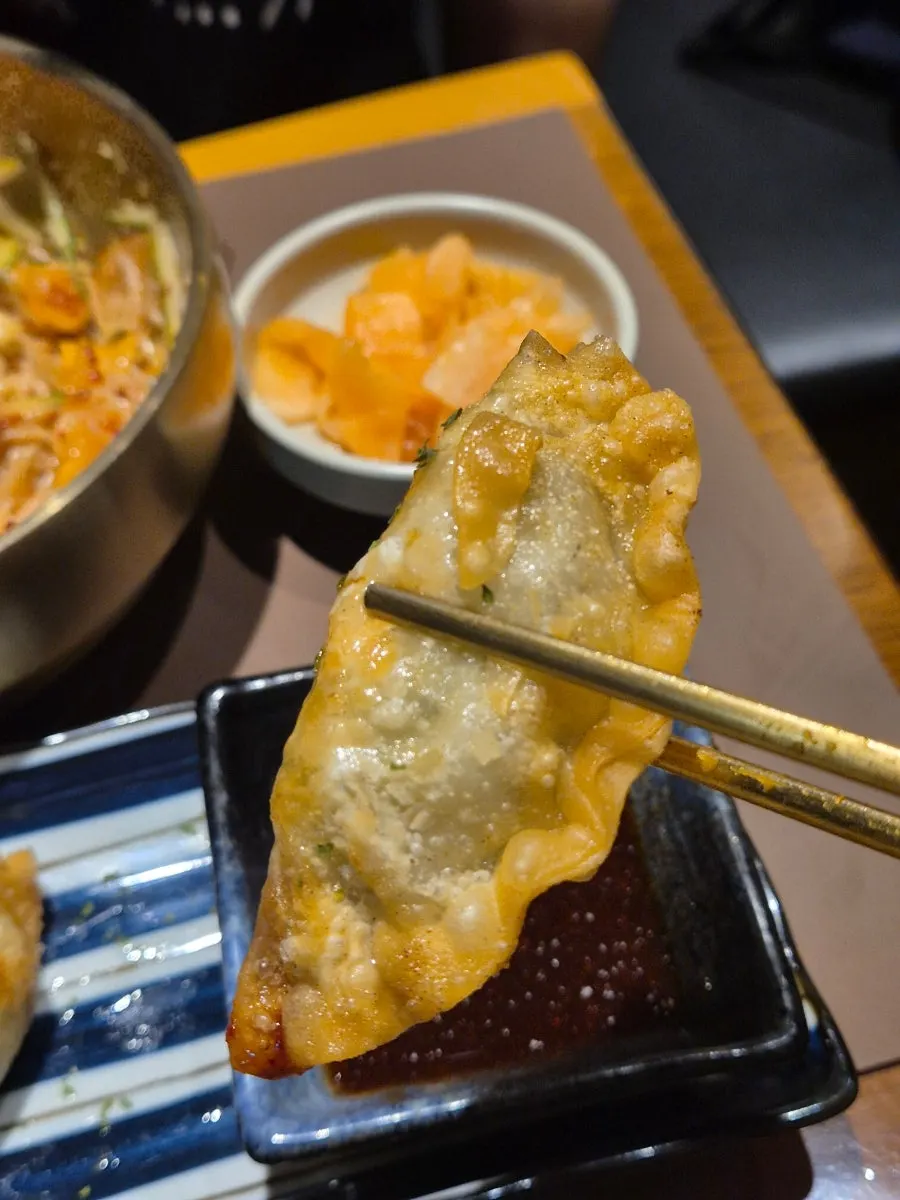 Cross-section of a crispy-fried king dumpling