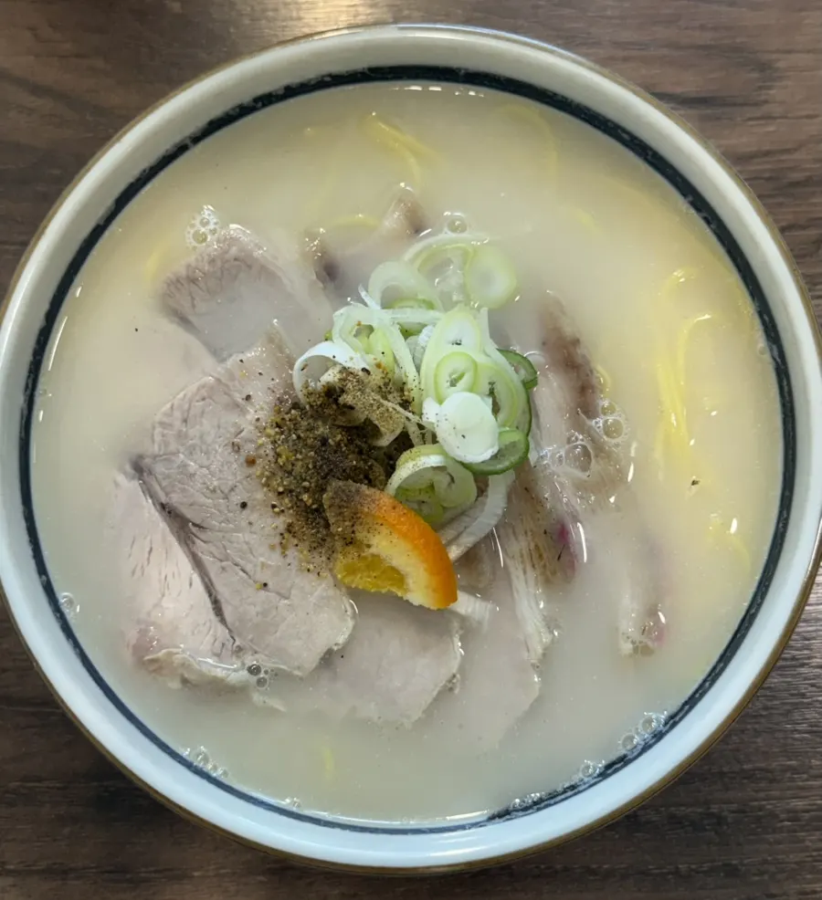 A big bite of noodles and abalone together