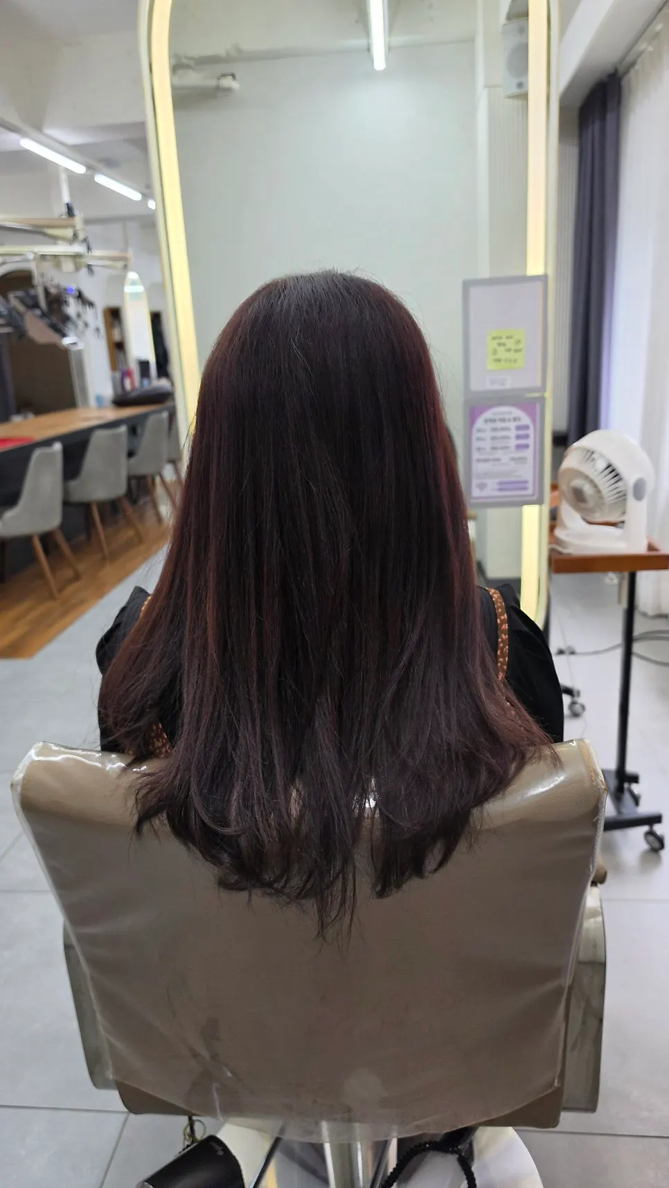 Before photo styled with a flat iron