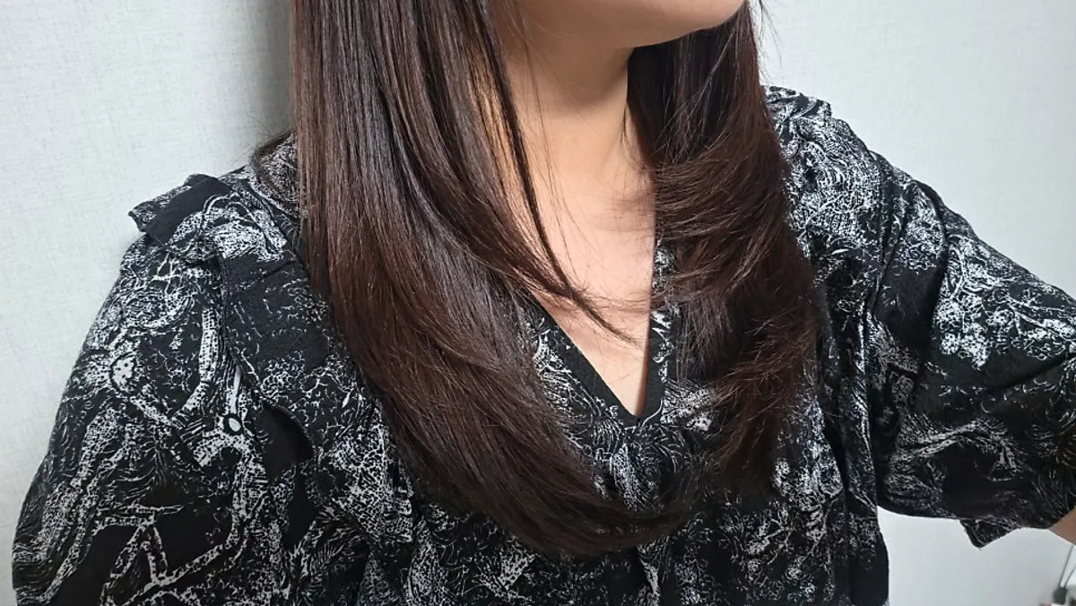 Finished hair after layered cut and clinic