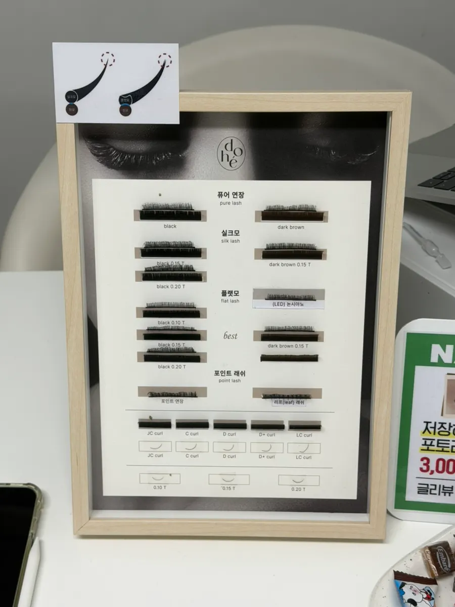 속눈썹펌 디자인과 컬 종류 안내 자료