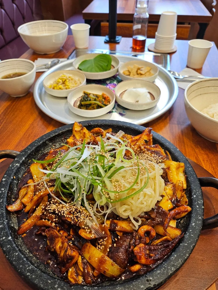 Finishing the Oje Bokkeum set meal