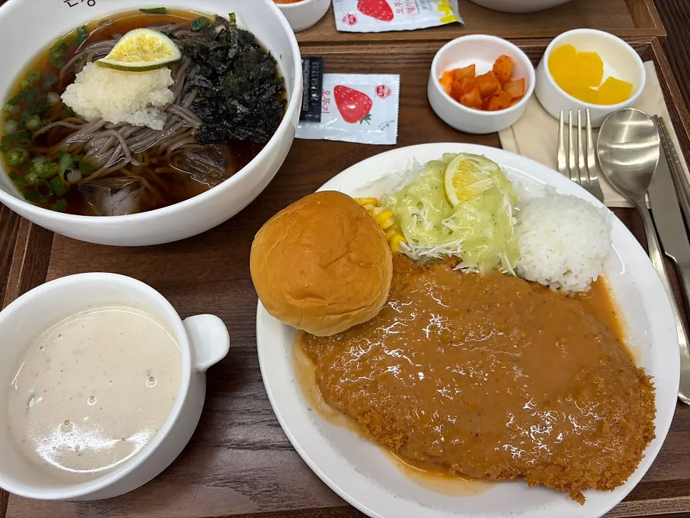 소스가 올라간 경양식 돈까스 한 접시