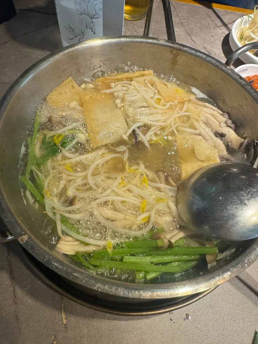 Thin-sliced Korean beef cooked in clear broth