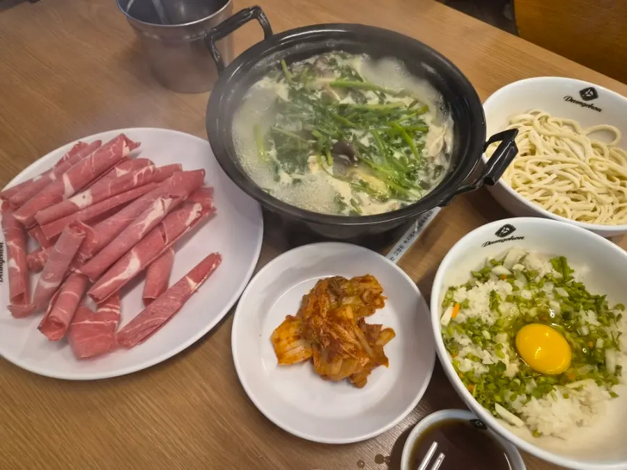 샤브샤브 칼국수 볶음밥 코스