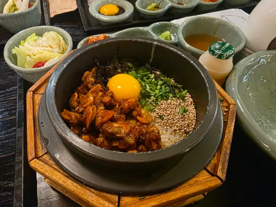 Close-up of cockle pot rice