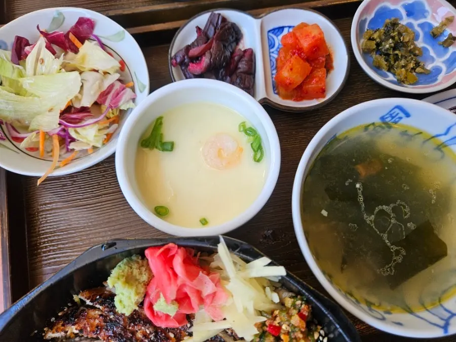 Special eel rice bowl served with broth