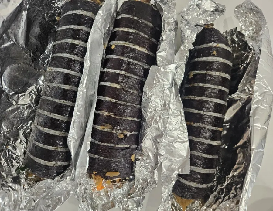 Three varieties of yubu gimbap brought home