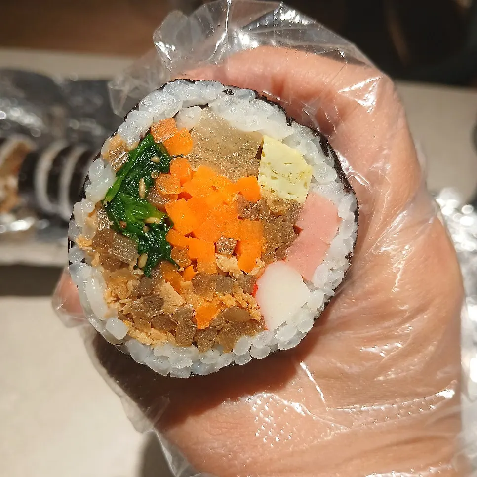 One roll of ham-crab stick yubu gimbap