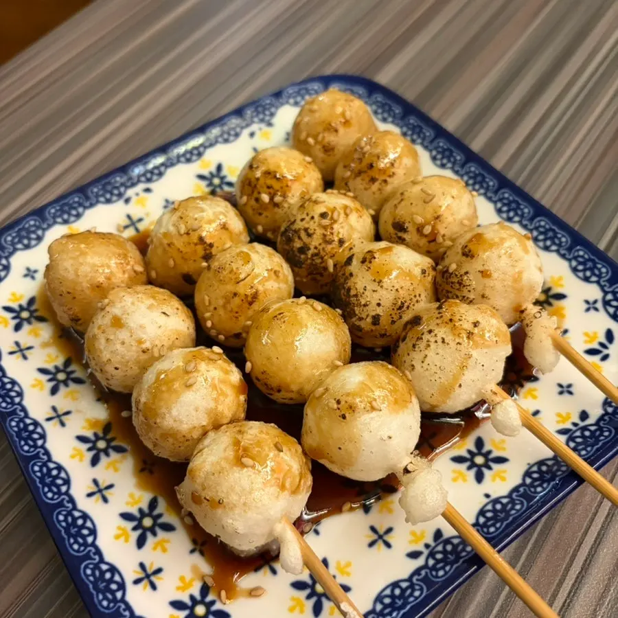 Dango with brown sugar syrup