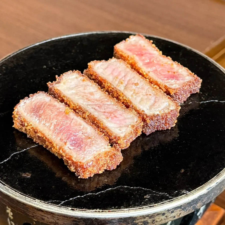 화로에 더 구워 먹는 규카츠