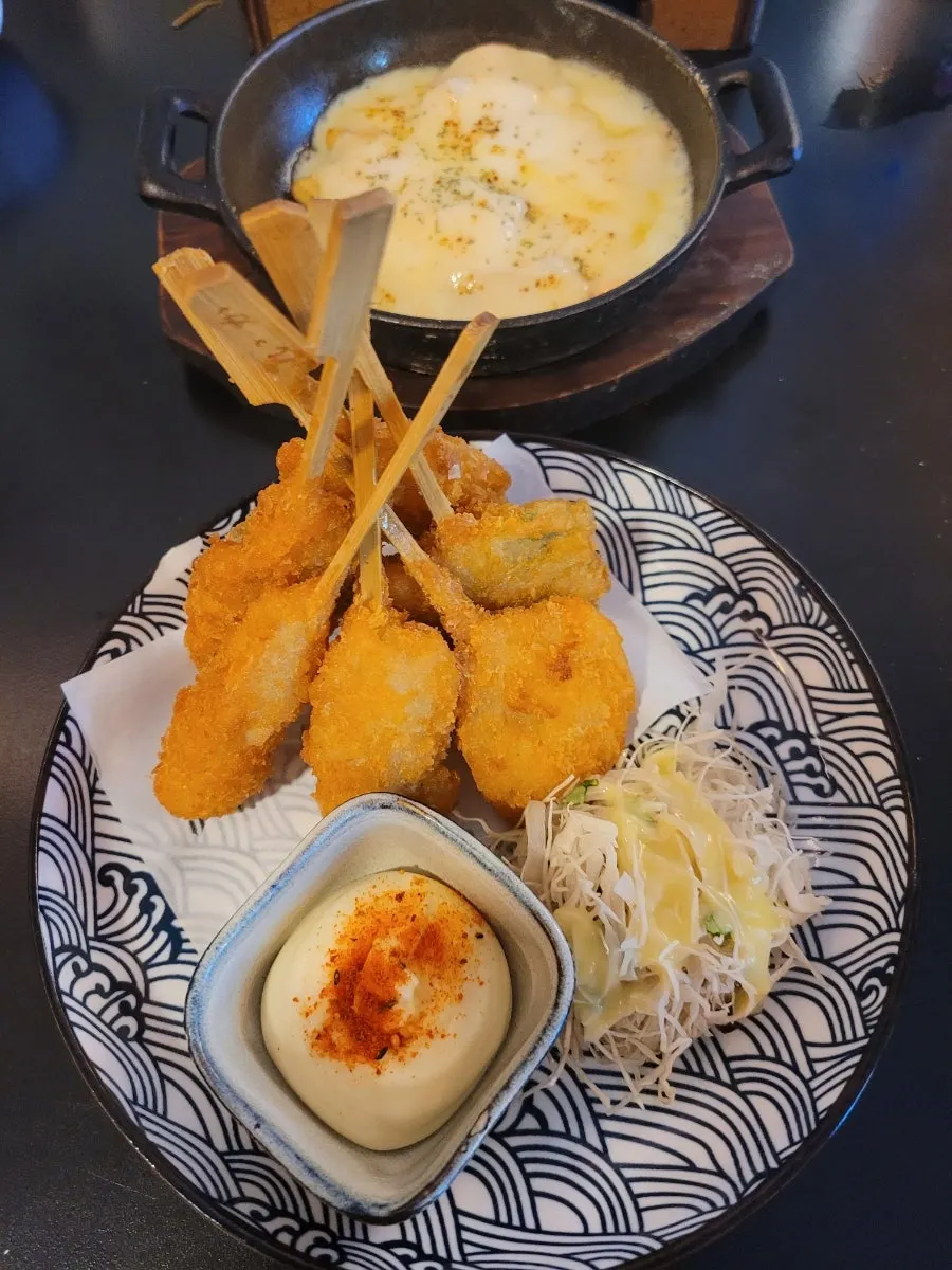 Kushikatsu with a crispy texture