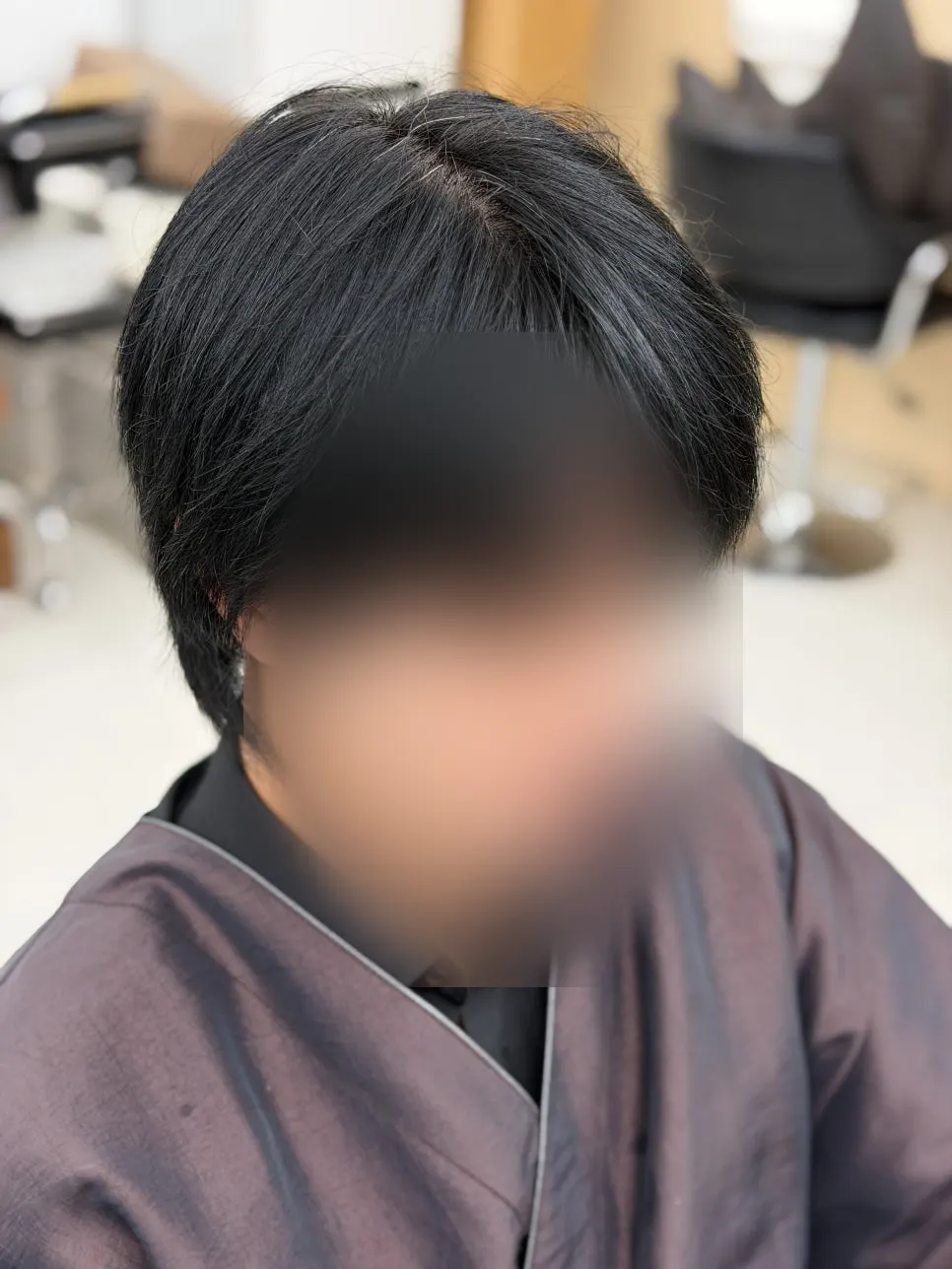 Men's long hair grown out shaggy before the cut