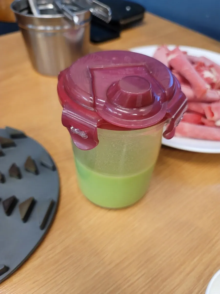 Soy sauce and wasabi sauce