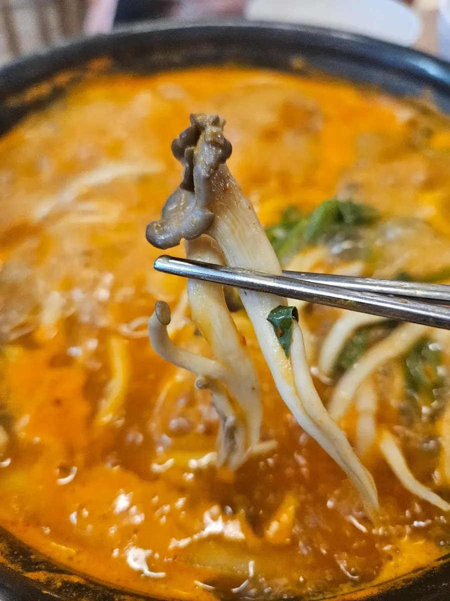 Spicy kalguksu with rich broth