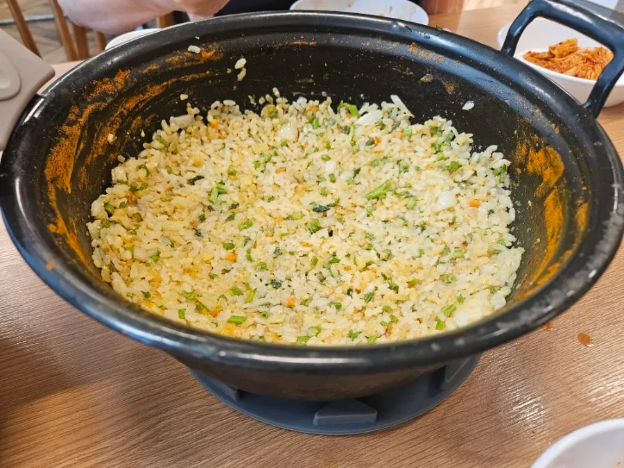 Remaining broth before making egg fried rice