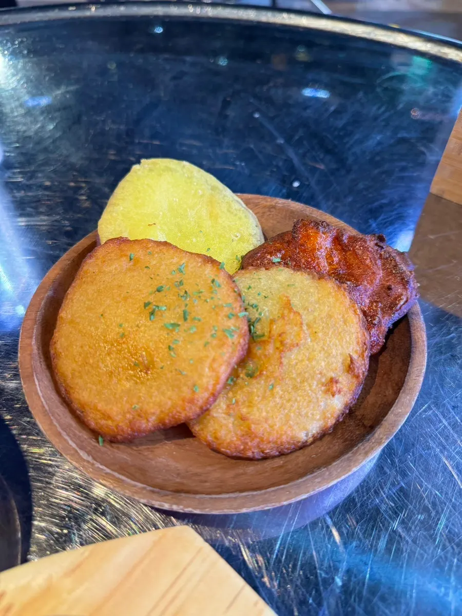 Beondegi soup and corn side dishes