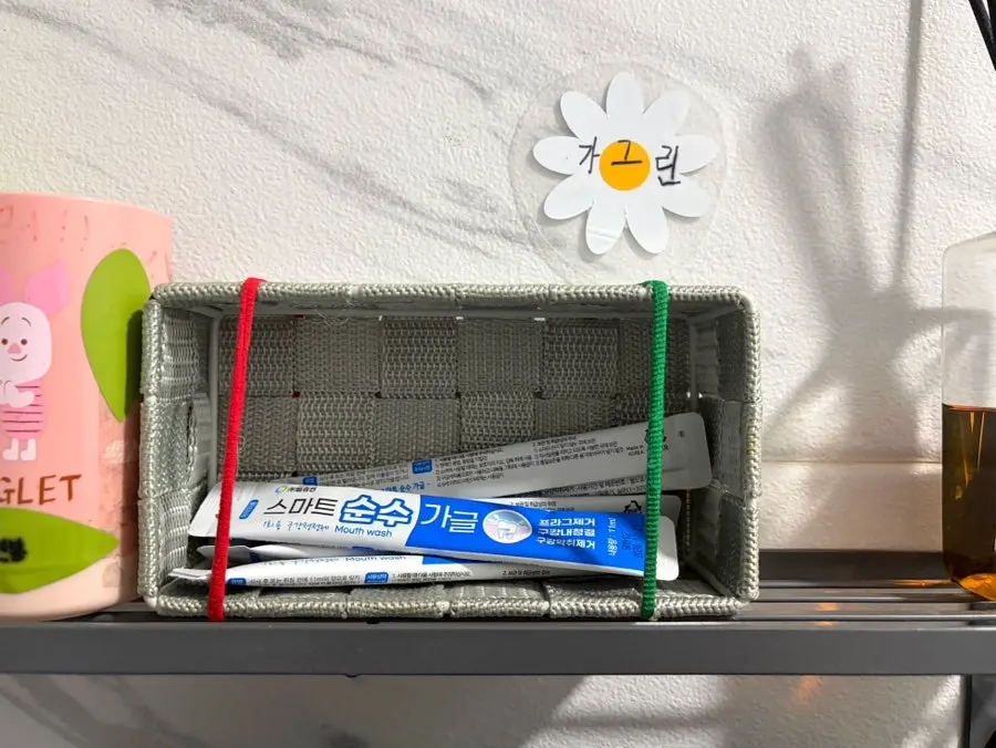 Mouthwash provided in Kkamuri’s restroom