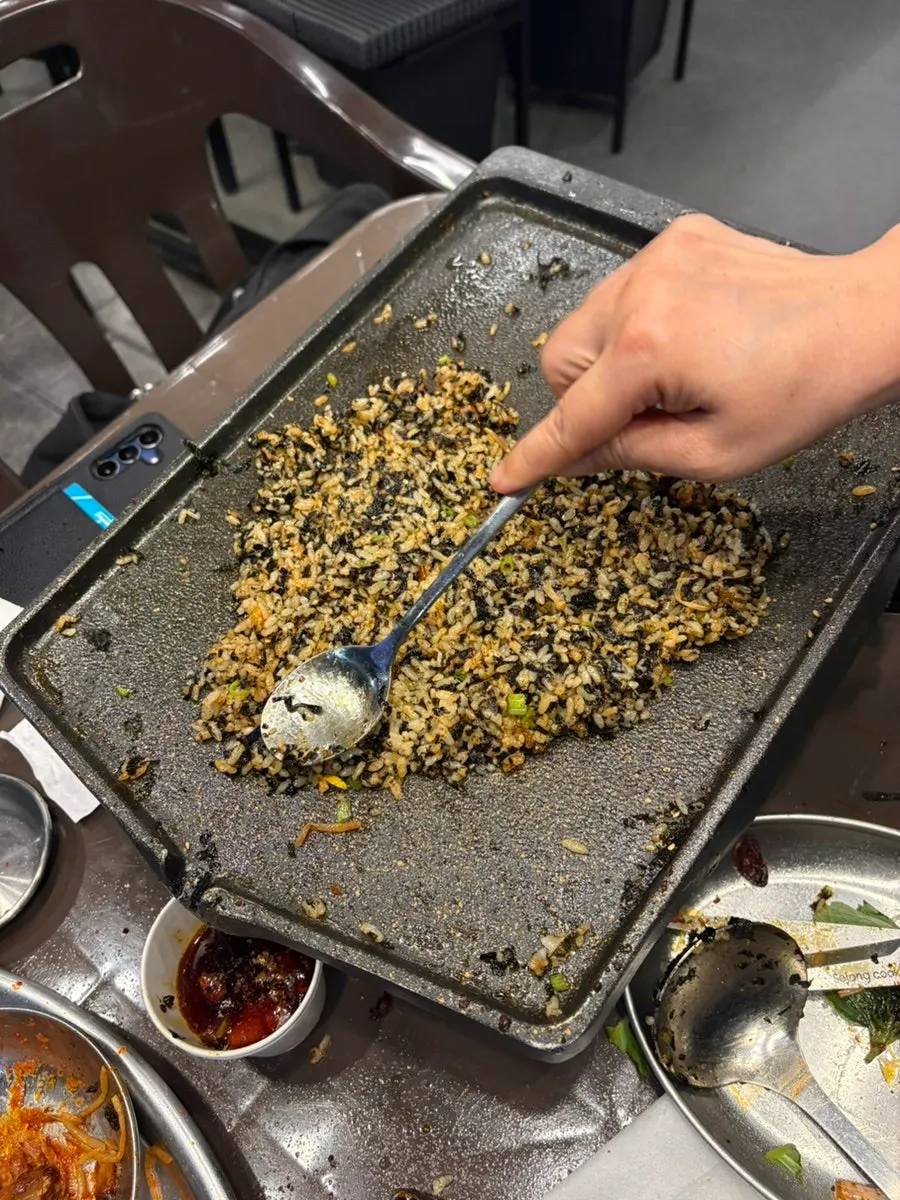 Fried rice shaped into a heart