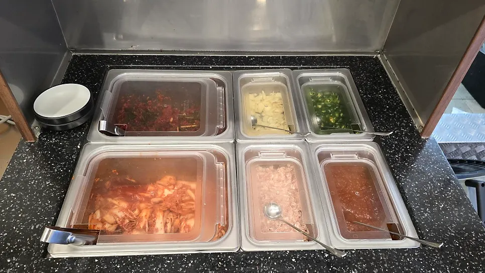 Bossam accompaniments on the table
