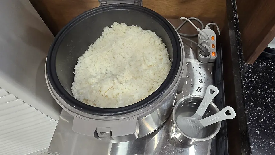 Self-service steamed rice station