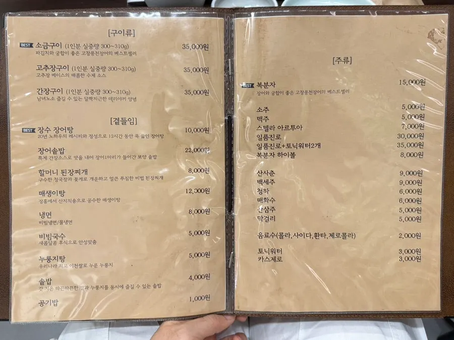 Grilled eel menu information