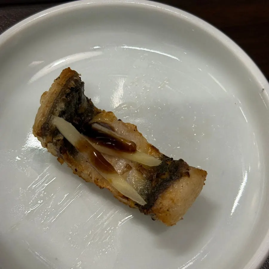 Grilled eel with shishito peppers
