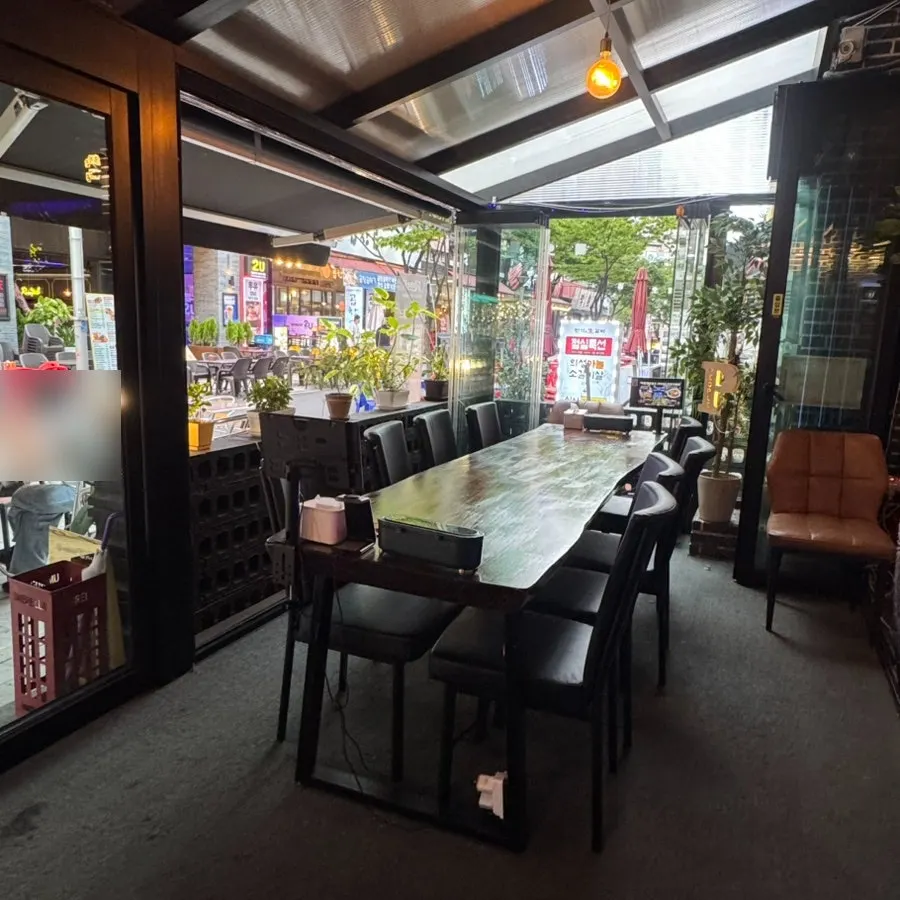 People & Peoples indoor seating with neon lighting