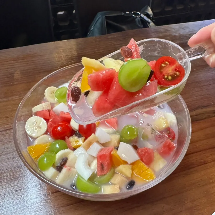 Fruit punch with watermelon and green grapes