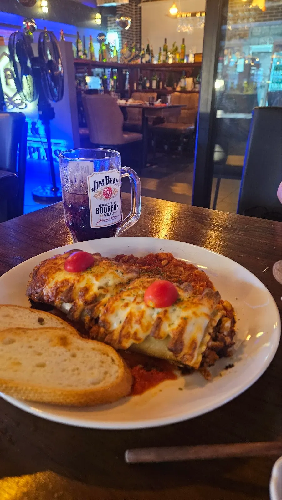 A plate of beef roll lasagna