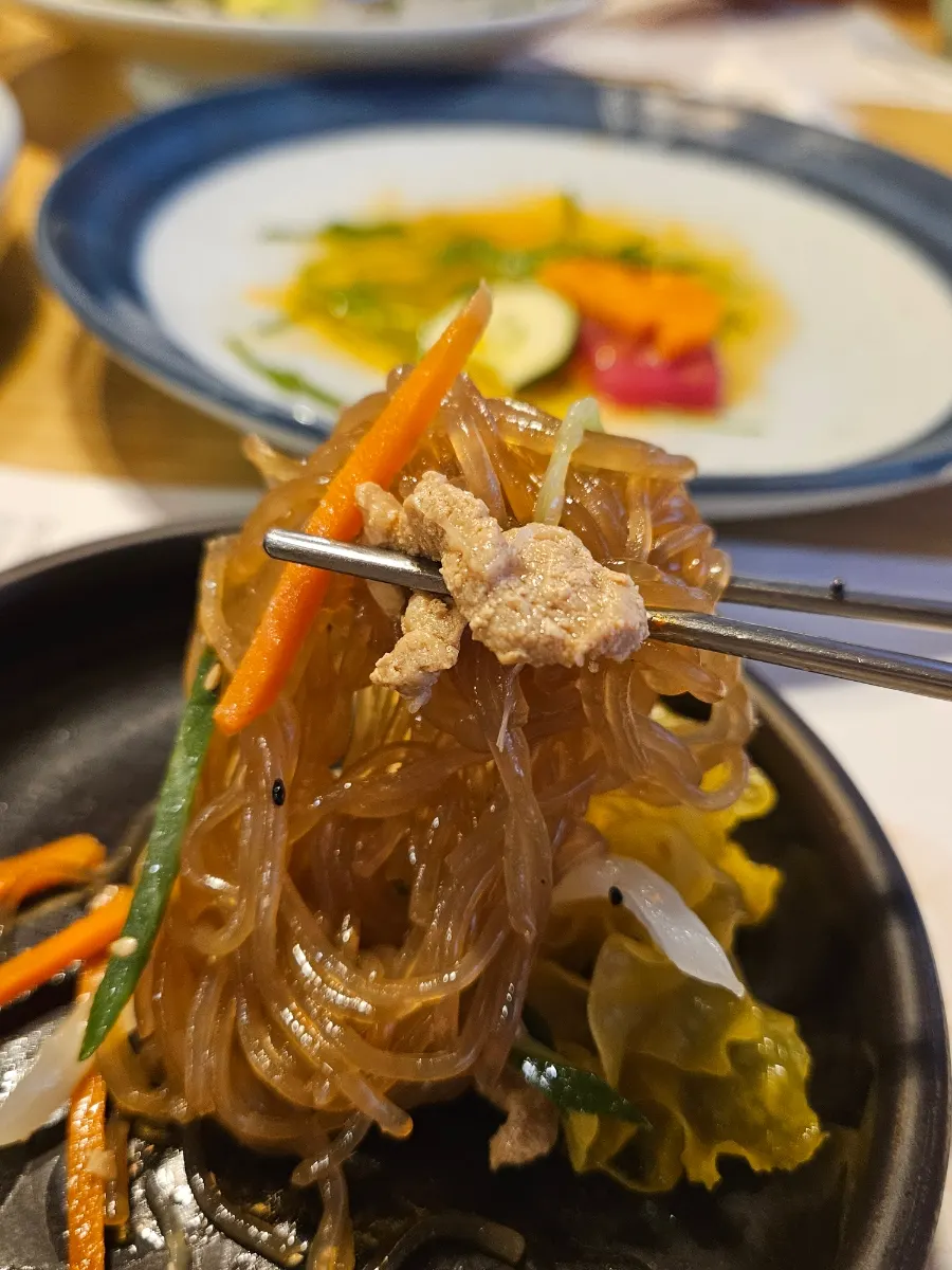 Japchae served as part of the course