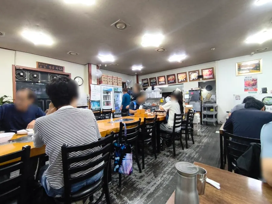 Tables inside the restaurant on a Friday evening