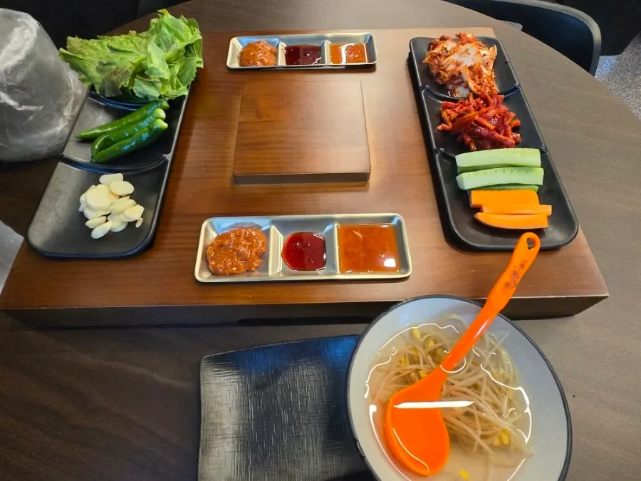 보쌈 주문 전 기본 상차림