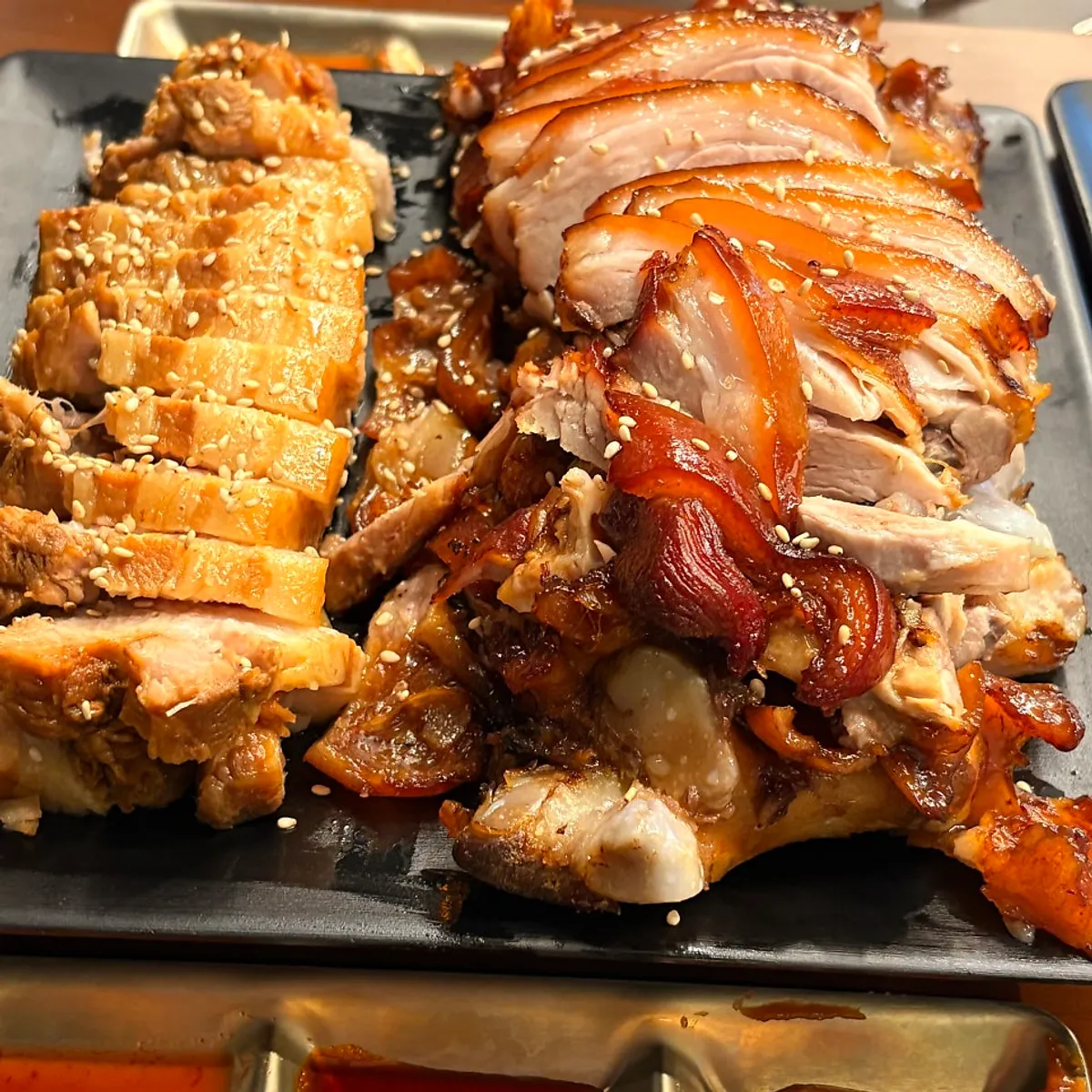 Table spread of jokbal and bossam at Cheongdam Jokbal Gwanggyo Sanghyeon Branch
